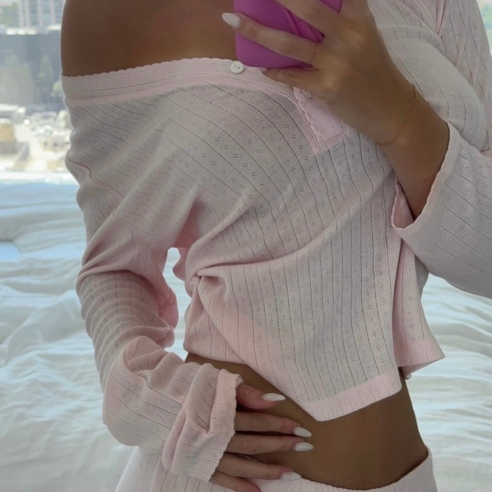 Dairy Boy Pointelle Long Sleeve Top